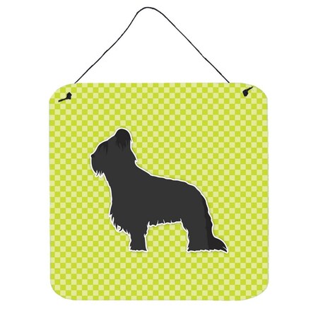 Carolines Treasures Briard Checkerboard Green Wall or Door Hanging Prints BB3826DS66